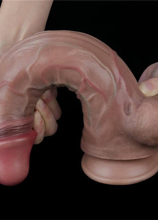 Dual Layered Platinum Silicone Dildo 11.5