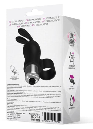 Fingyhop Vibrating Bullet with Rabbit Black