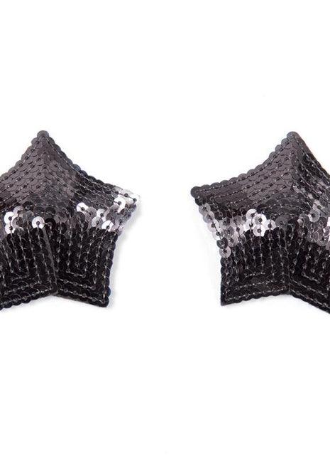 Star Nipple Covers with Black Sequins