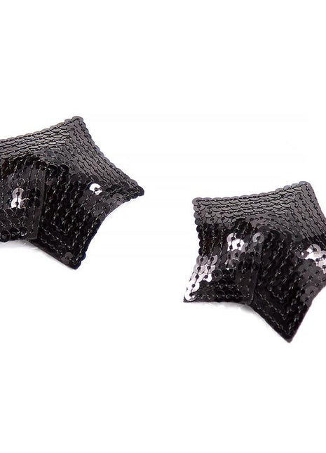 Star Nipple Covers with Black Sequins