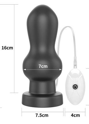 Vibrating Anal Plug King Sized 7 Black