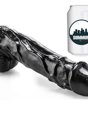 Dildo Erik 23 cm curved vinyl dildo with raised veins and thick realistic shaft