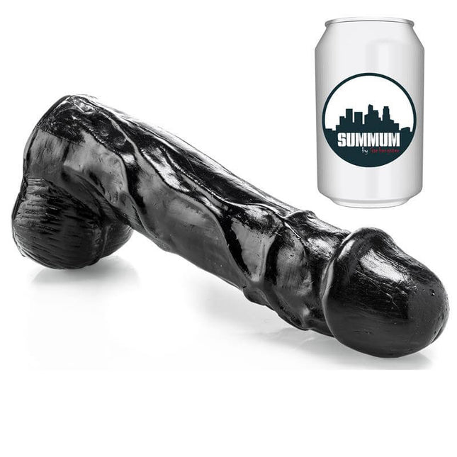 Dildo Erik 23 cm curved vinyl dildo with raised veins and thick realistic shaft