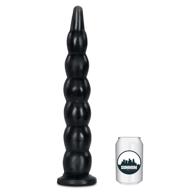 Dildo Sagrada 40 cm vinyl dildo with rounded tip, extra-long shaft, wide girth, and bead-filled interior