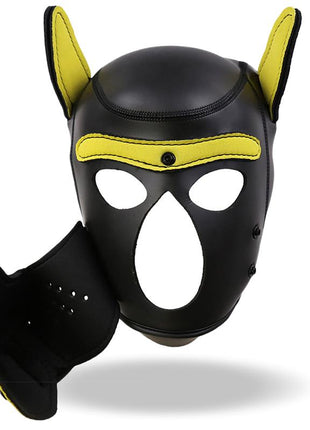 Hound Neoprene Dog Hound Removable Muzzle Black Yellow One Size