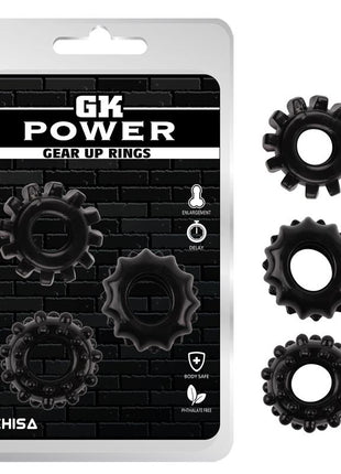 Kit 3 Cock Ring Gear Up Black