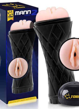 Mann 2 realistic masturbator with vagina-shaped opening and textured tunnel for intense pleasure
