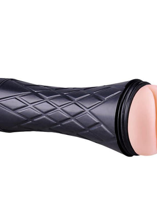 Mann 2 realistic masturbator with textured vagina-shaped opening and soft, flexible body safe materials