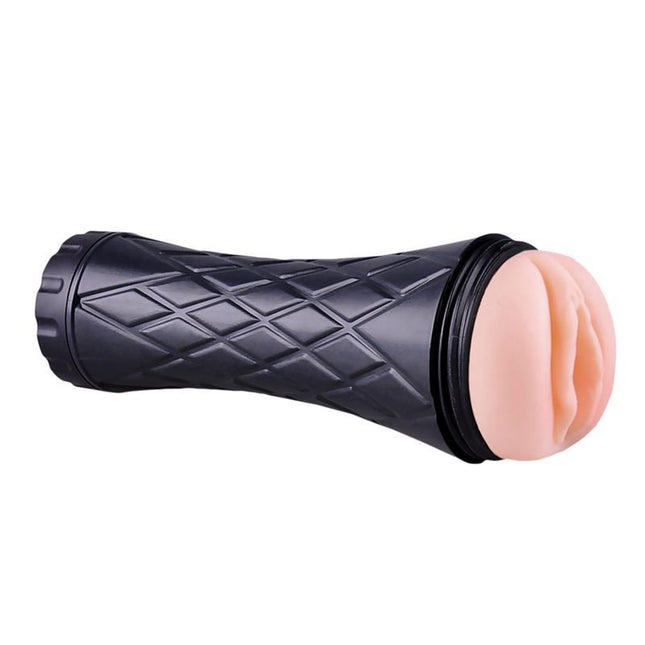 Mann 2 realistic masturbator with textured vagina-shaped opening and soft, flexible body safe materials