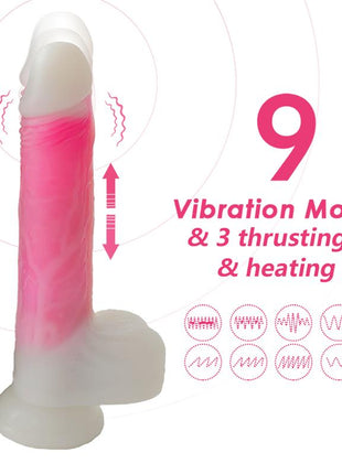 Double layer Dildo with Vibration thrusting and heating 215 cm