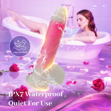 Double layer Dildo with Vibration thrusting and heating 215 cm