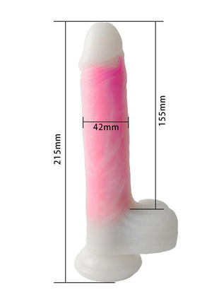 Double layer Dildo with Vibration thrusting and heating 215 cm