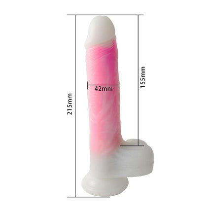 Double layer Dildo with Vibration thrusting and heating 215 cm