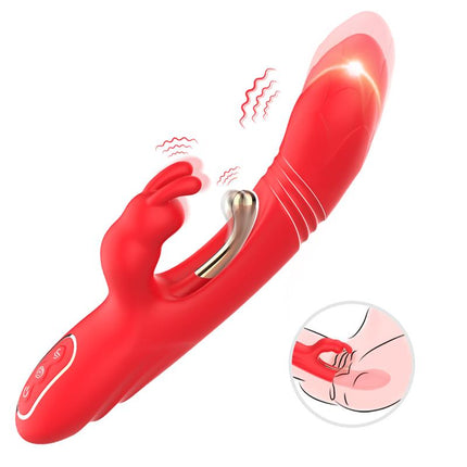 Thrusting Rabbit Tickler Vibrator Liquid Silicone