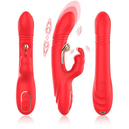Thrusting Rabbit Tickler Vibrator Liquid Silicone