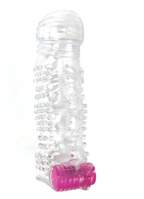 Textured Penis Sleeve with Vibration Clear