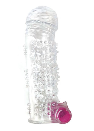Textured Penis Sleeve with Vibration Clear