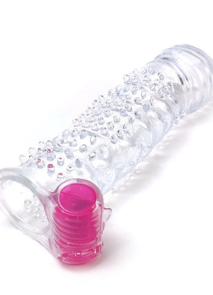 Textured Penis Sleeve with Vibration Clear
