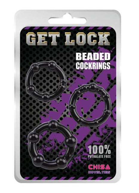 Beaded Cock Rings-Black