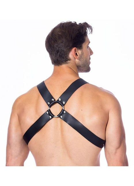 Adjustable Leather Harness with Buckles