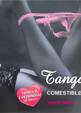 Wafer Thong and Two Strawberry flavored nipple covers
