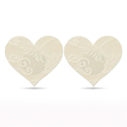 Pack Nipple Covers Flower and Heart Beige