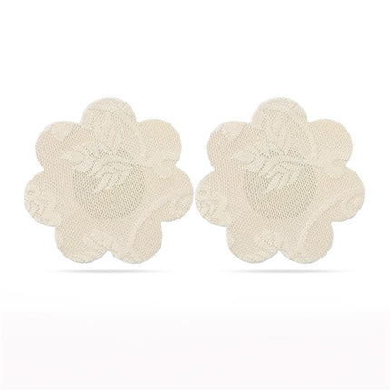 Pack Nipple Covers Flower and Heart Beige