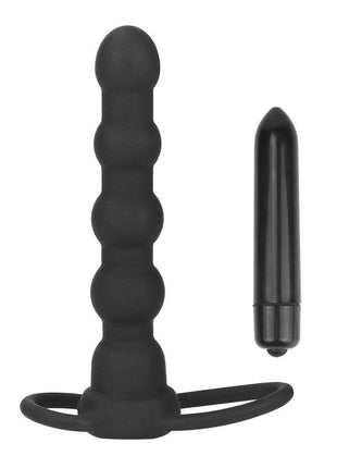 Butt Plug Double Prober with Vibration Black