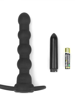 Butt Plug Double Prober with Vibration Black