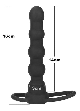 Butt Plug Double Prober with Vibration Black