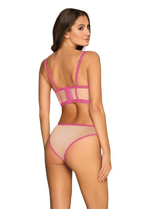 Pink Nudelia 2 Pieces Set with adjustable bra and matching thong in S/M and L/XL sizes