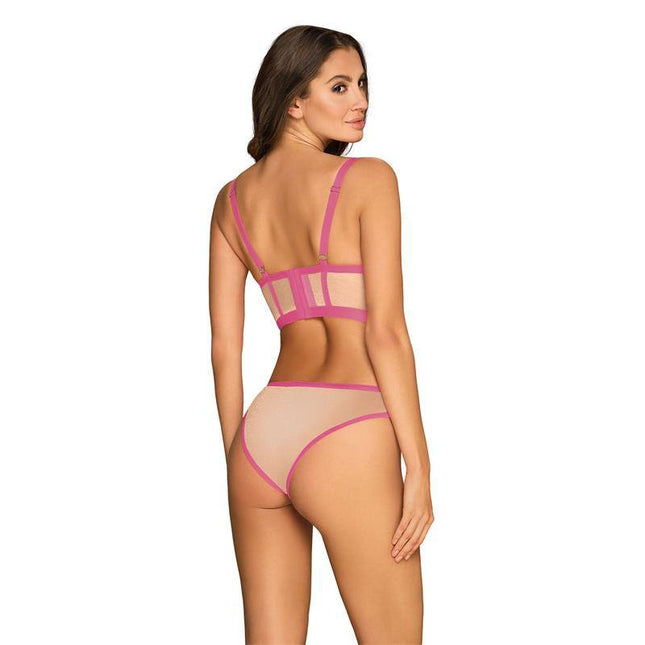 Pink Nudelia 2 Pieces Set with adjustable bra and matching thong in S/M and L/XL sizes