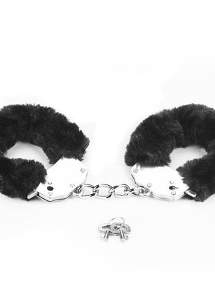 Furry Metal Handcuffs Black