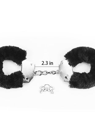 Furry Metal Handcuffs Black