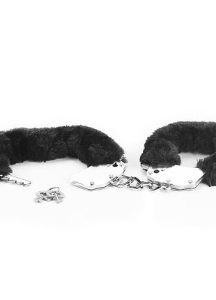 Furry Metal Handcuffs Black
