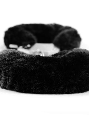 Furry Metal Handcuffs Black