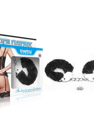 Furry Metal Handcuffs Black