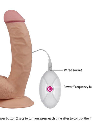 Dildo The Ultra Soft Dude with Vibration 7.5 Flesh