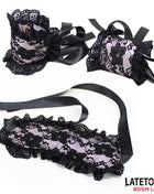 2 Piece Set Lace lindfold and Handcuffs