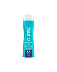 Lubricant Durex Play Frescor 50ml bottle with heat effect for vaginal, anal, and oral use, compatible with latex condoms