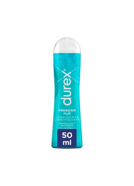 Lubricant Durex Play Frescor 50ml bottle with heat effect for vaginal, anal, and oral use, compatible with latex condoms