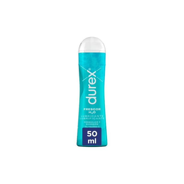 Lubricant Durex Play Frescor 50ml bottle with heat effect for vaginal, anal, and oral use, compatible with latex condoms