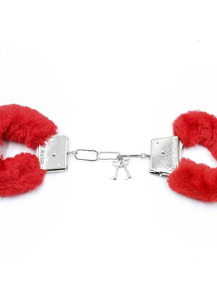 Furry Metal Handcuffs Red