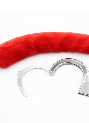 Furry Metal Handcuffs Red