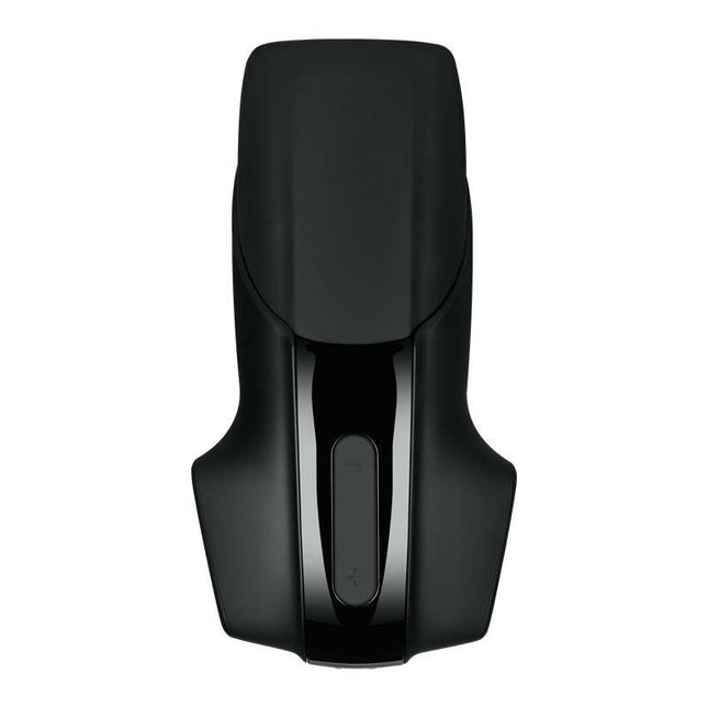 Satisfyer Men Vibration black matte and gloss masturbator with 14 vibration patterns and USB recharge