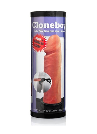 Cloneboy Dildo Harness Strap in flesh color with ring and harness kit components