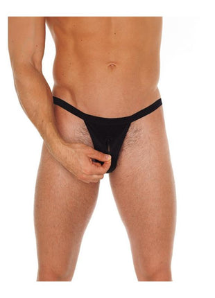 String with Zipper Black One Size