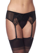 Garter Belt with Thong and Stockings Black
