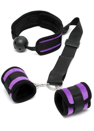 Set Mouthgag with Cuffs Purple