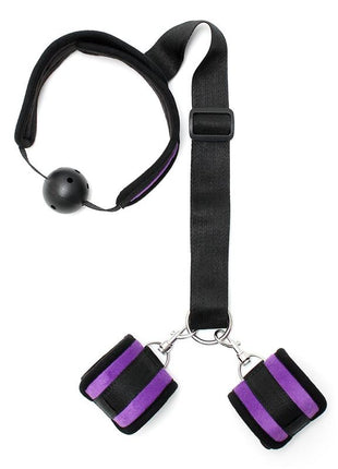 Set Mouthgag with Cuffs Purple